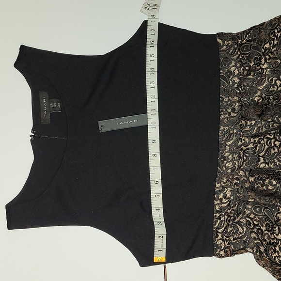 Tahari Black and Gold Cocktail Dress - Picture 6 of 11